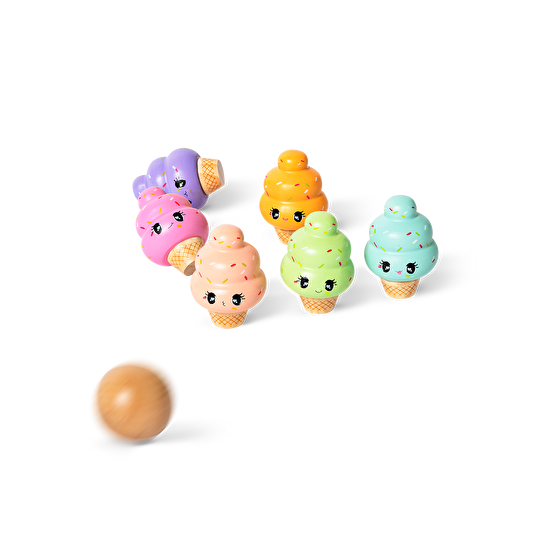 Flying Tiger Copenhagen Çok Renkli Dondurma Şeklinde Bowling Seti