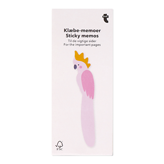 Flying Tiger Copenhagen Pembe Kuş Şeklinde Yapışkanlı Not Kağıdı