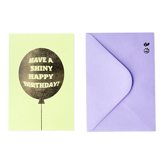 Flying Tiger Copenhagen Gold Balon Detaylı Yeşil Doğum Günü Kartı