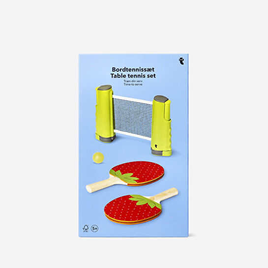 Flying Tiger Copenhagen Katlanabilir Fileli Kırmızı Masa Tenisi Seti