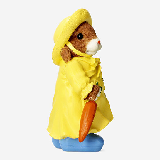 Flying Tiger Copenhagen Sarı Yağmurluk Detaylı Dekoratif Tavşan 19,6 cm
