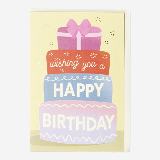 Flying Tiger Copenhagen Pasta Desenli Sarı Doğum Günü Kartı