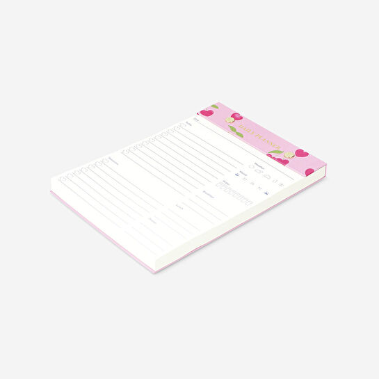 Flying Tiger Copenhagen Kiraz Desenli Pembe Günlük Planlayıcı Not Defteri