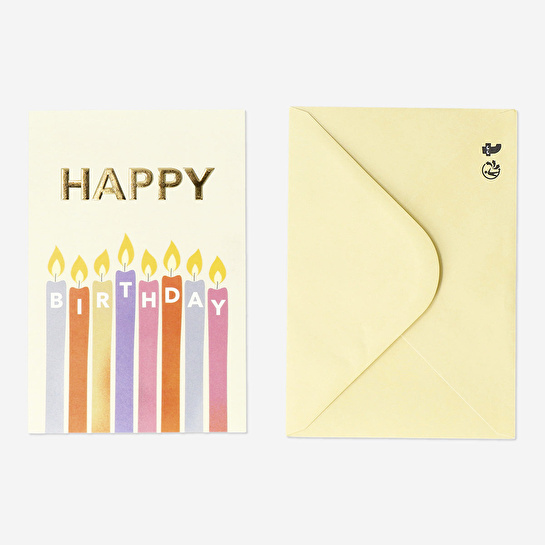 Flying Tiger Copenhagen Renkli Mum Desenli Doğum Günü Kartı