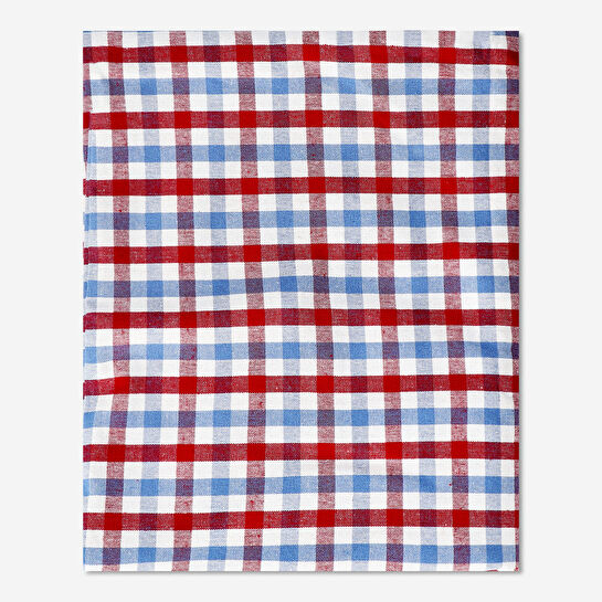 Flying Tiger Copenhagen Mavi Kırmızı Kareli Pamuklu Masa Örtüsü