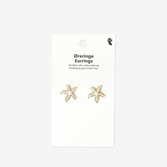 Flying Tiger Copenhagen Gold İnci Detaylı Deniz Yıldızı Küpe