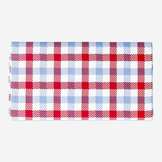 Flying Tiger Copenhagen Kırmızı Mavi Kareli Kağıt Masa Örtüsü