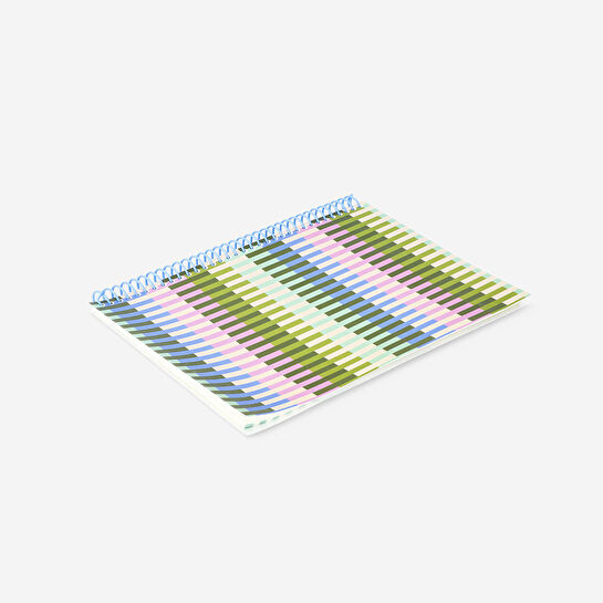 Flying Tiger Copenhagen Yeşil Çizgili Kapaklı Spiralli Defter A4