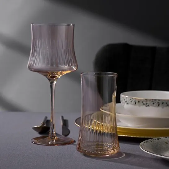 Jumbo Sandy Amber 6'lı Kadeh Takımı