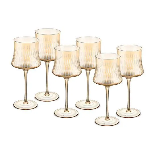 Jumbo Sandy Amber 6'lı Kadeh Takımı