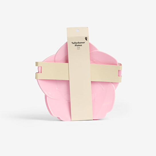Flying Tiger Copenhagen 4'lü Pembe Çiçek Şeklinde Plastik Tabak