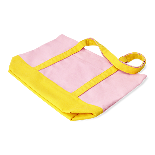 Flying Tiger Copenhagen Pembe Sarı Bez Çanta