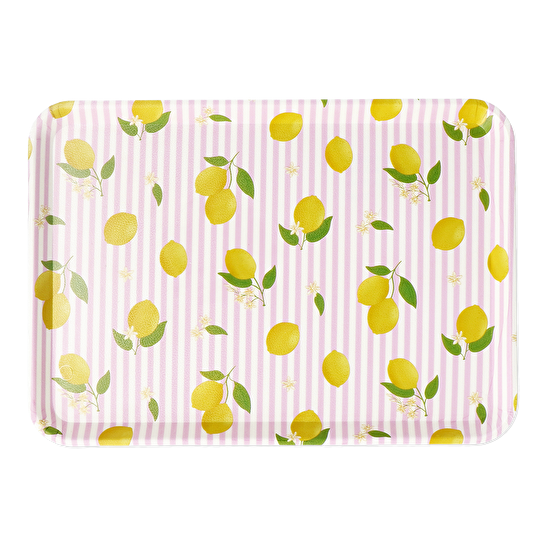 Flying Tiger Copenhagen Sarı Limon Desenli Küçük Tepsi