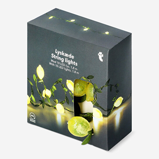 Flying Tiger Copenhagen Sarı Limon Detaylı LED Işık Zinciri