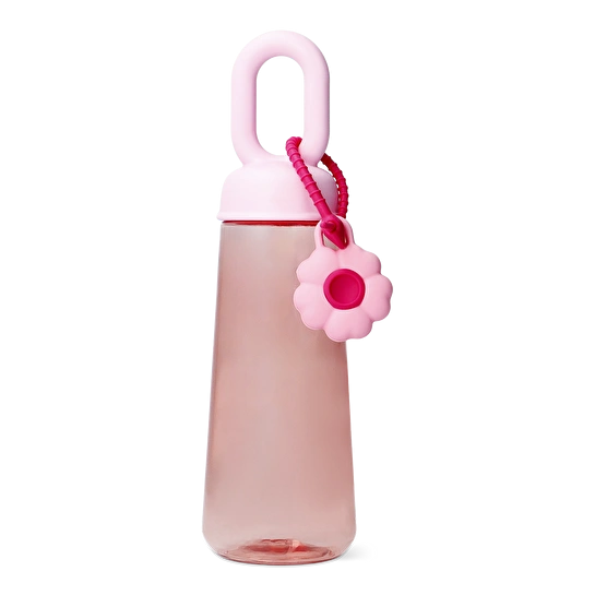 Flying Tiger Copenhagen Pembe Çiçek Detaylı Plastik Matara