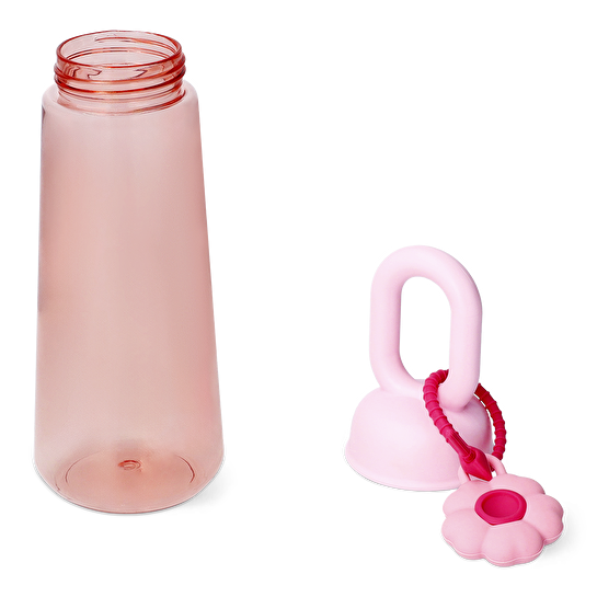 Flying Tiger Copenhagen Pembe Çiçek Detaylı Plastik Matara