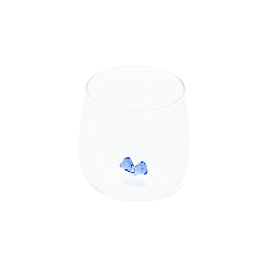 Flying Tiger Copenhagen İçinde Mavi Kurdele Detaylı Cam Bardak