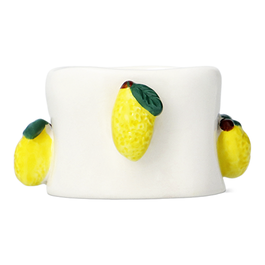 Flying Tiger Copenhagen Sarı Limon Detaylı Seramik Tealight Mumluk