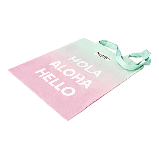 Flying Tiger Copenhagen Pembe Yeşil Yazlık Bez Çanta