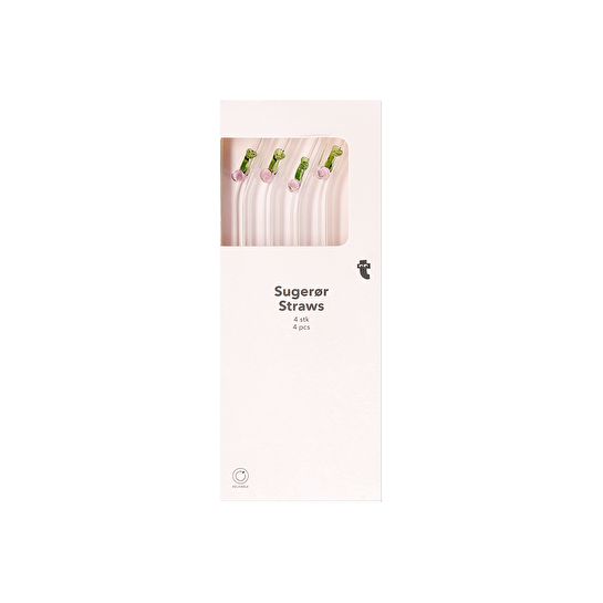 Flying Tiger Copenhagen 4'lü Kiraz Detaylı Cam Pipet