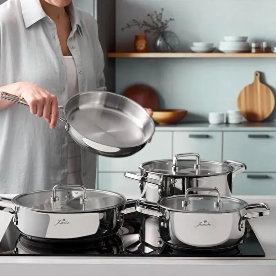 Jumbo Capello 7 Parça İndüksiyon Tabanlı Tencere Seti