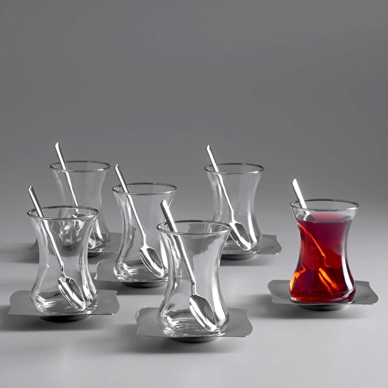 Jumbo Kybele 18 Parça Çelik Çay Seti