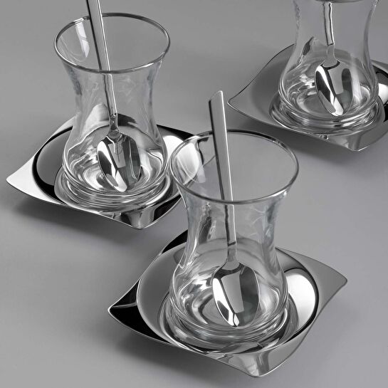 Jumbo Kybele 18 Parça Çelik Çay Seti