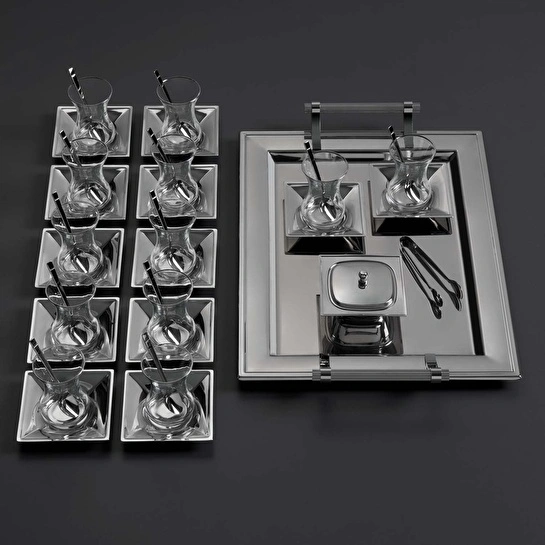 Jumbo Arezzo 40 Parça Çelik Çay Seti