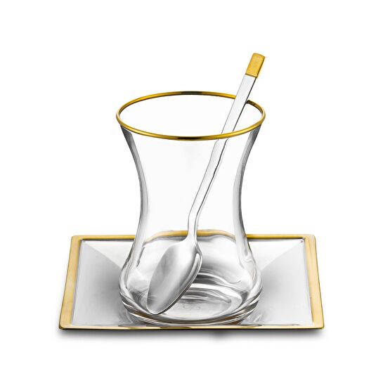 Jumbo Arezzo Gold 40 Parça Çelik Çay Seti