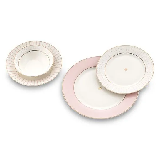 Jumbo Navy 24 Parça 6 Kişilik Yemek Takımı Pink