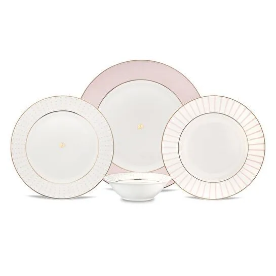 Jumbo Navy 24 Parça 6 Kişilik Yemek Takımı Pink
