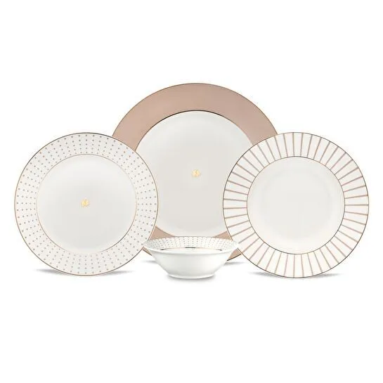 Jumbo Navy 24 Parça 6 Kişilik Yemek Takımı Beıge