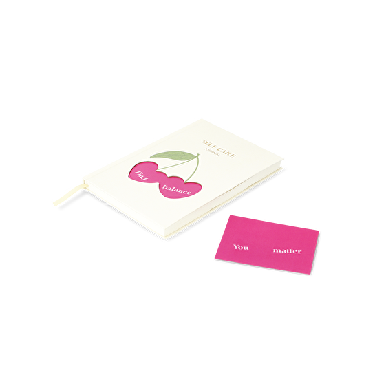 Flying Tiger Copenhagen Kiraz Desenli Beyaz Öz Bakım Günlüğü A5