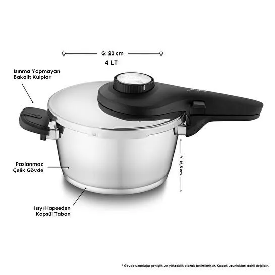 Jumbo Prime Master 4 Litre Düdüklü Tencere