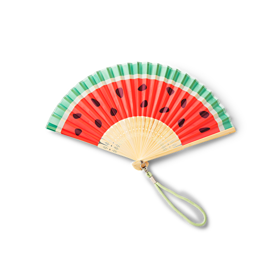 Flying Tiger Copenhagen Kırmızı Karpuz Dilimi Desenli Bambu Yelpaze