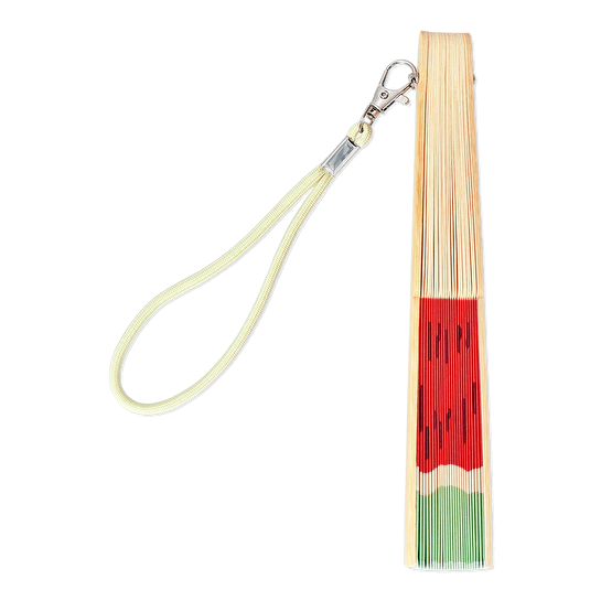 Flying Tiger Copenhagen Kırmızı Karpuz Dilimi Desenli Bambu Yelpaze