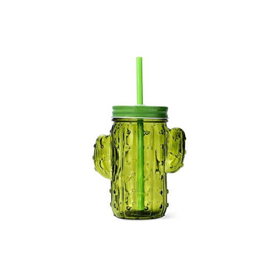 Flying Tiger Copenhagen Kaktüs Şeklinde Pipetli Cam Bardak