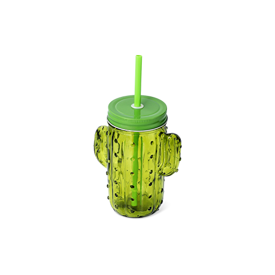 Flying Tiger Copenhagen Kaktüs Şeklinde Pipetli Cam Bardak