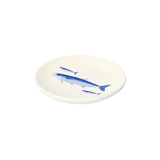 Flying Tiger Copenhagen Balık Desenli Beyaz Küçük Tabak