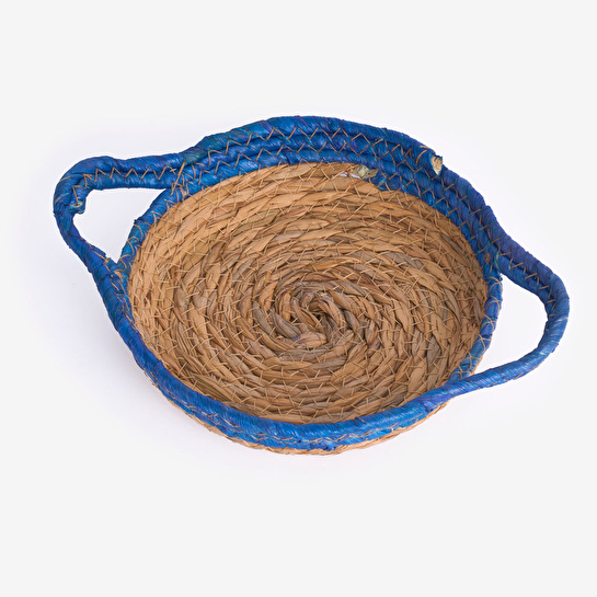 Flying Tiger Copenhagen Mavi Kenarlı Hasır Tepsi 20 cm