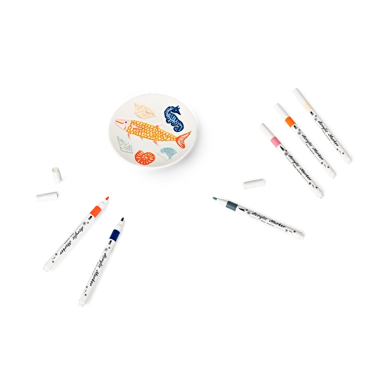 Flying Tiger Copenhagen Kendin Yap Seramik Tabak Boyama Seti