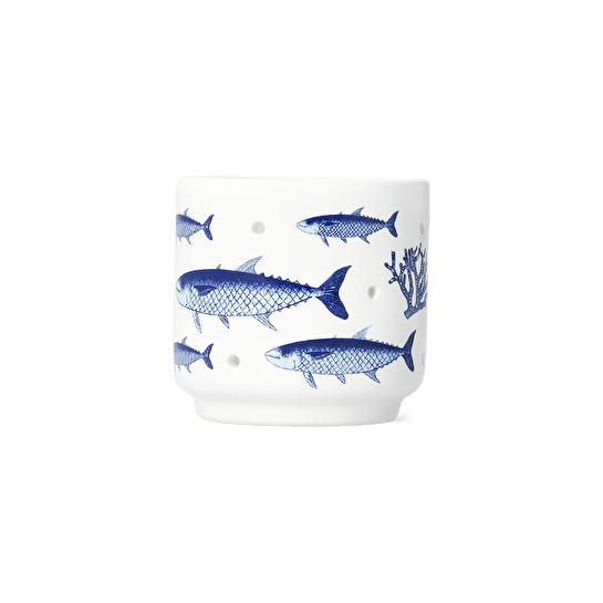 Flying Tiger Copenhagen Balık Desenli Beyaz Tealight Mumluk