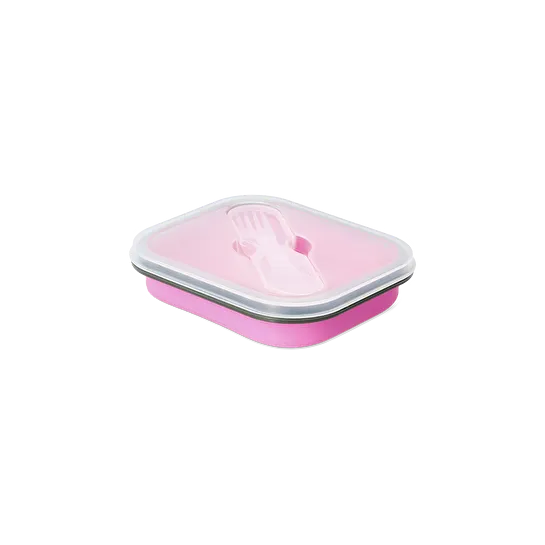 Flying Tiger Copenhagen Pembe Katlanabilir Silikon Beslenme Kabı
