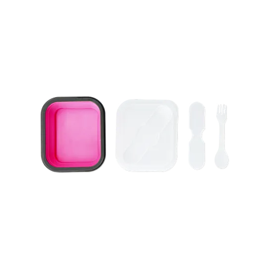 Flying Tiger Copenhagen Pembe Katlanabilir Silikon Beslenme Kabı