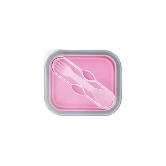 Flying Tiger Copenhagen Pembe Katlanabilir Silikon Beslenme Kabı