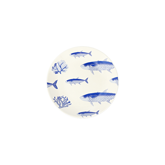 Flying Tiger Copenhagen Mavi Balık Desenli Seramik Küçük Tabak