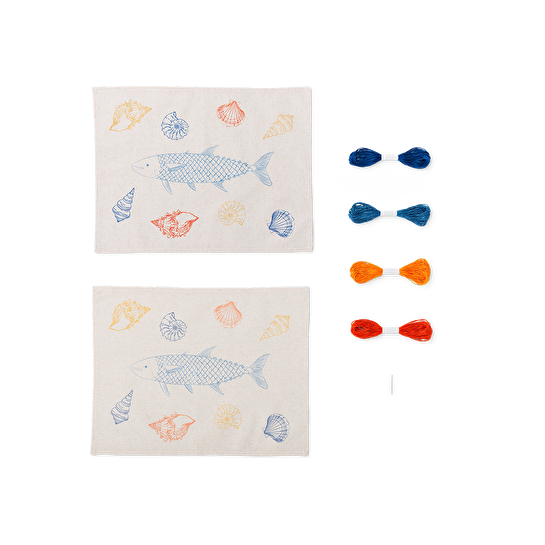 Flying Tiger Copenhagen Kendin Yap Deniz Temalı Kanaviçe Amerikan Servisi Seti