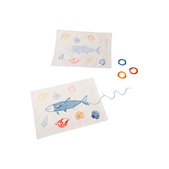 Flying Tiger Copenhagen Kendin Yap Deniz Temalı Kanaviçe Amerikan Servisi Seti