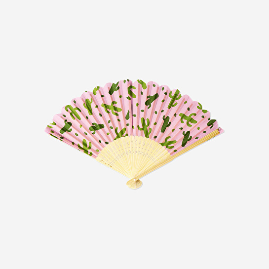 Flying Tiger Copenhagen Kaktüs Desenli Bambu Yelpaze