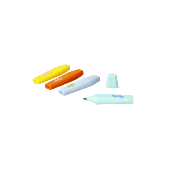 Flying Tiger Copenhagen 4'lü Kaktüs Detaylı Fosforlu Kalem